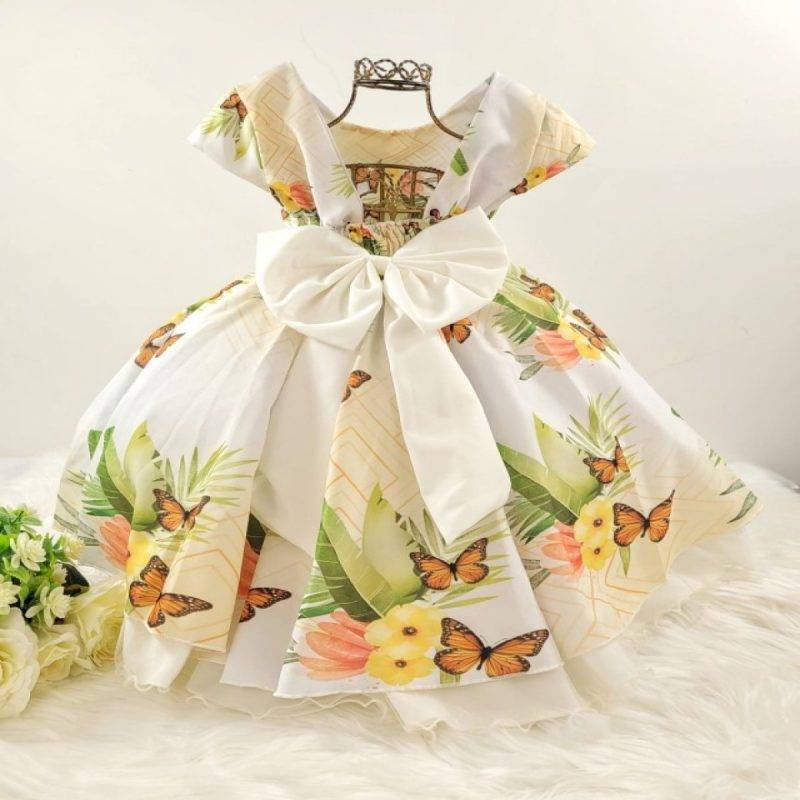 COSTAS-DO-vestido-infantil-manga-curta-floral-BEGE-DL3054
