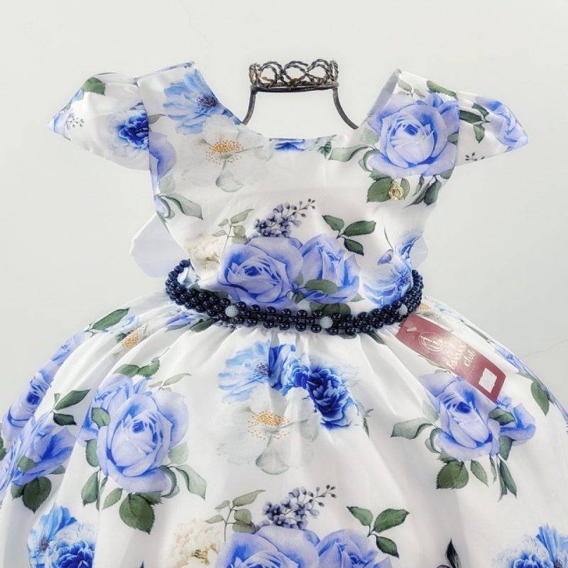 PEITO-DO-VESTIDO-MANGA-CURTA-INFANTIL-FLORAL-BRANCO-COM-AZUL-BA2711