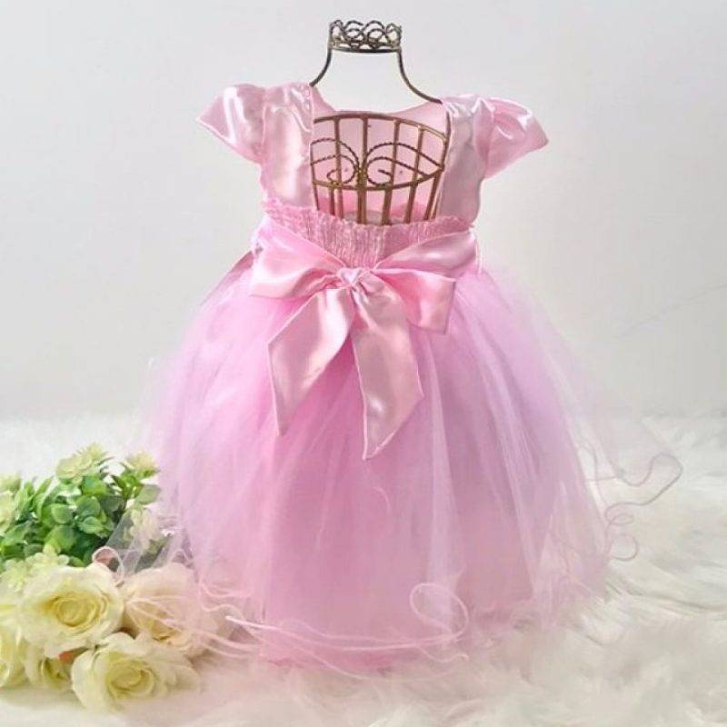 costas-do-vestido-infantil-manga-curta-liso-rosa-cl4493