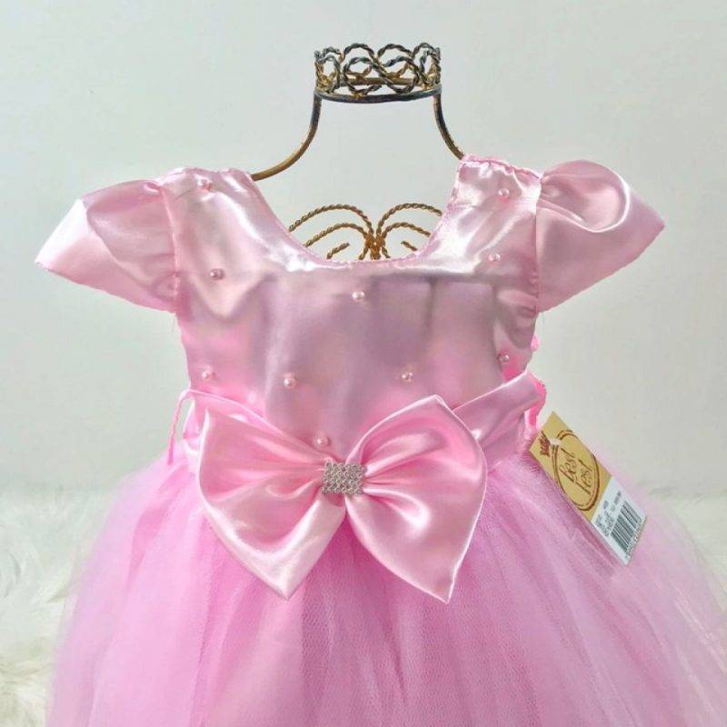 peito-do-vestido-infantil-manga-curta-liso-rosa-cl4493