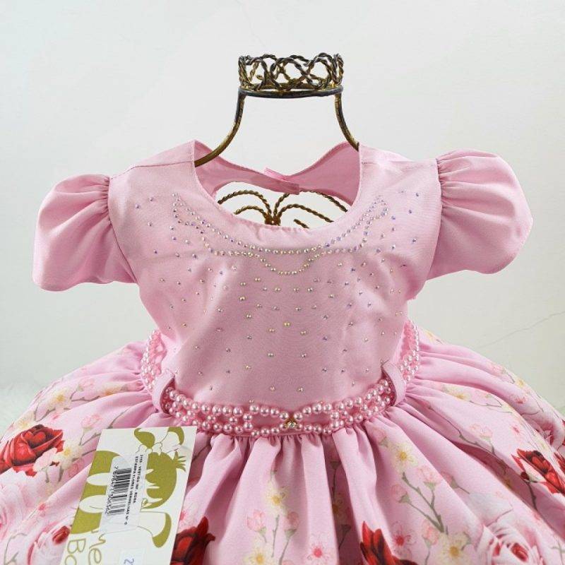 peito-do-vestido-manga-curta-infantil-floral-rosa-me2159